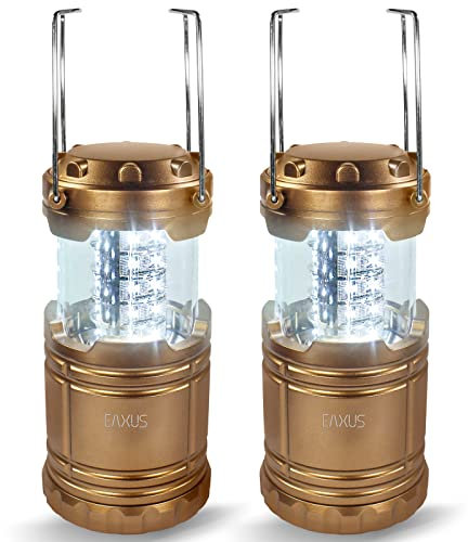 Eaxus® 2er Set 30 LED Campinglampe - LED Lampe Batteriebetrieben, Farbe Kupfer-Metallic