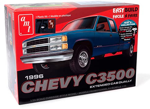 AMT AMT1409M/12 1/25 1996 Chevrolet C-3500 Dually Pickup Model Kit, Multi-Colour