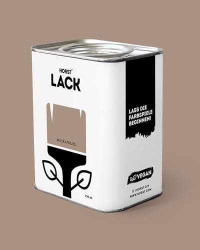 HORST Lack Muskatnuss matt 3L - Wetterfester Möbel-Lack für Holz, Metall & Kunststoff - Hohe Deckkraft - Geruchsneutral- Spritz- & Tropffrei - Vegan - Braun