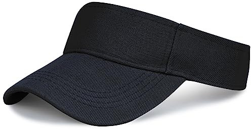 Marrywindix 1 Piece of Sport Wear Athletic Visor Sun Sports Visor Hat Visor Adjustable Cap for Women and Men (One Size), Black, One Size