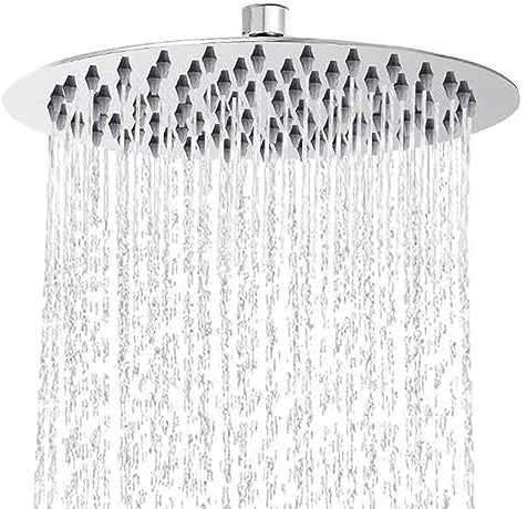 Rainfall Shower Head, NEWRAIN Rain Fixed Waterfall Shower Heads, 10 Inch Stainless Steel Large Showerhead,High Pressure Round Shower Heads Chrome Finish