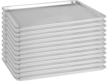 BIEAMA 12 Pack Perforated Full Size 26 x 18 Baking Sheet Pan