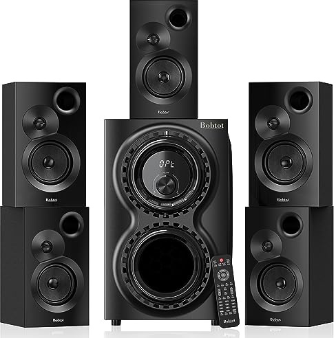 Bobtot Surround Sound Systems 1400 Watts Peak Power Home Theater Speakers