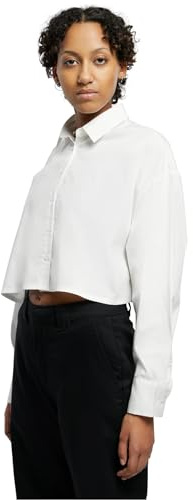 Urban Classics Damen Bluse Ladies Cropped Oversized Blouse White 3XL