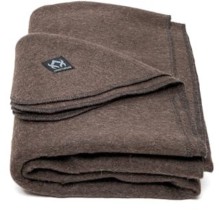 Arcturus Militär-Wolldecke, 2 kg, warm, dick, waschbar, groß, 162,6 x 223,5 cm, ideal für Camping, Outdoor, Sportveranstaltungen und Survival-Kits, Schokoladenbraun
