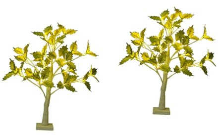 Housoutil 2 Stk Ahornbaum Leuchtet Indoor-baumbeleuchtung Fairy Light Baumlampe Bonsai-kirschbaum Beleuchtete Blumentischplatte Baumlampe Anzünden Tischlampe Diy Led Seidentuch Nachtlicht