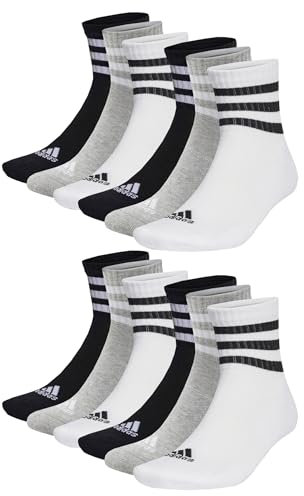 adidas 12 Paar C Sportswear MID 12p Mid Cut Socken Unisex Sportsocken, Farbe:Multi, Socken & Strümpfe:46-48