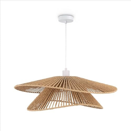 Paco Home LED Suspension Salon Suspension Salle à manger Suspension Cuisine Abat-jour Papier Déco Style Boho E27, Couleur:Blanc, Type de luminaire___Couleur:Typ 4