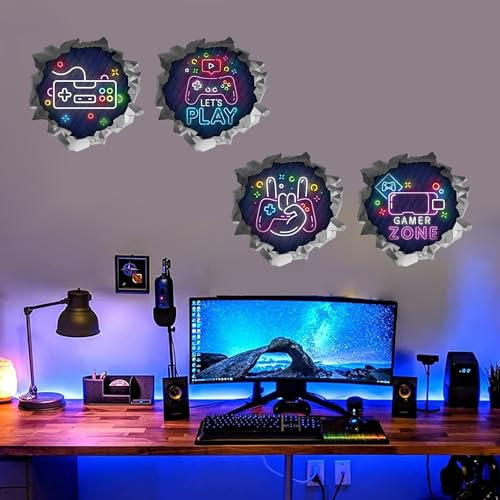 ANHUIB Gaming Wall Sticker,Gamer Wall Stickers,Boys Bedroom Stickers,Game Accessories Boys Bedroom Decoration