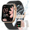 SWGOTA 2024 Smartwatch Kinder mit Telefonfunktion Fitnessuhr Kinder IP68 Wecker Schrittzähler für iOS Android Schwarz Roségold
