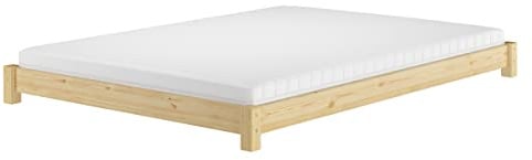Erst-Holz®Flaches Futon-Doppelbett Bodenbett Niedrigbett 160x200 Kiefer massiv V-60.51-16Rollrost und Matratze inkl.