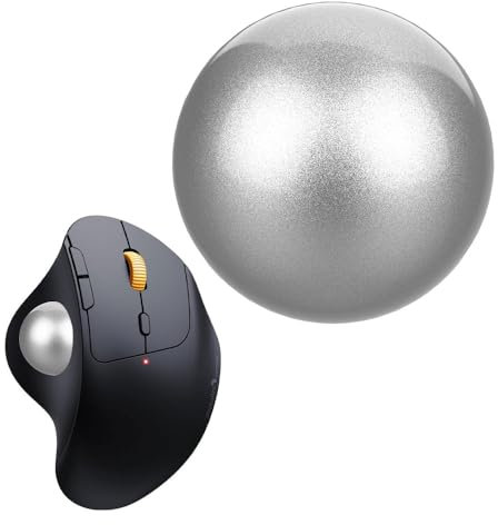 All-New2024 Trackball 34 mm Trackball, Ersatzkugel für Logitech M575, M570, MX Ergo, ELECOM, Kensington, Perixx und andere kompatible Trackball-Mäuse, glänzend – Silber