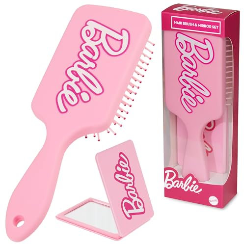 Barbie Set Brosse Demelante Cheveux et Miroir Portable - Cadeau Fille et Femme