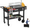 SafBbcue Table de gril d'extérieur pour grille Blackstone, chariot de barbecue portable pour four à pizza Ninja Woodfire et plus de 43,2 cm ou 55,9 cm, chariot de préparation de barbecue pliable sur