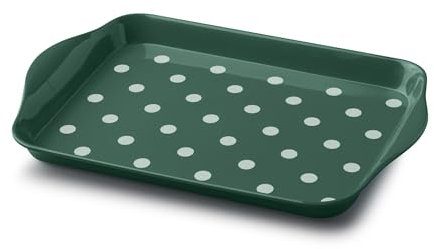 Zeal Melamine Mini Dotty Design Serving Tray (18x14cm) - Forest Green