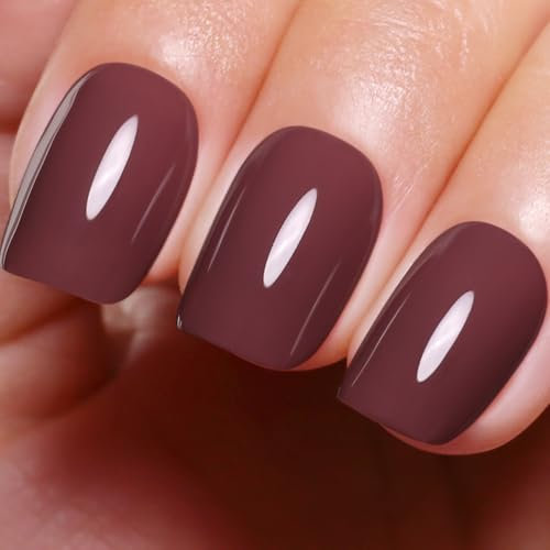 Ozzeal Vernis Semi Permanent Rouge, 15ml Rouge Brun Gel Nail Polish Art Démarrage Manucure Français Vernis À Ongles Gels Soak Off Led UV Vernis Gel UV DIY Nail Art Kit De Démarrage