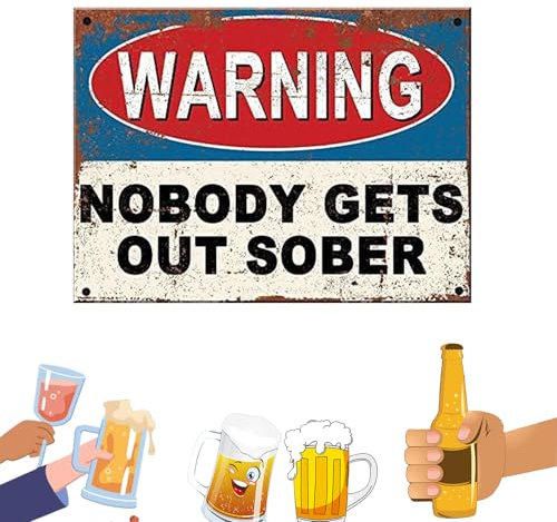 Asheyya Funny Metal Bar Signs, Bar Accessories for Home Pub or Outdoor Garden Bar, Man Cave Accessories Retro Memorabilia UK (20cm X 15cm)