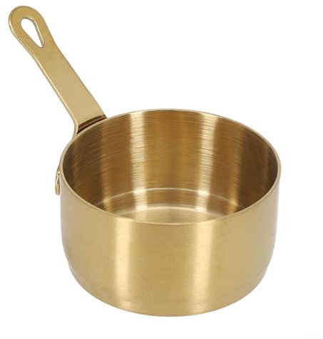 Uwithdanceme Petite casserole à sauce en acier inoxydable avec trou de suspension pour faire bouillir les œufs, lait chaud (doré (80 ml)