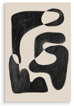 artboxONE Holzbild 30x20 cm Abstrakt Abstrakter beige schwarz von Künstler Winthas