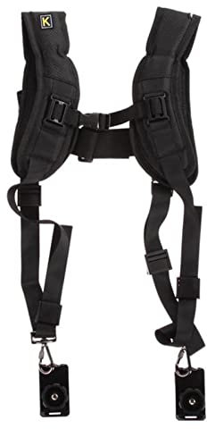 YCXMBH Shoulder Strap Black Double Dual Camera Shoulder Strap Quick Rapid Sling Camera Belt Adjustment for 2 Cameras Digital DSLR Strap Double shoulder straps