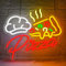 Lxmoneon Pizza Enseigne au néon Panneaux néon colorés en forme de tranche de pizza pour décoration mural panneaux en forme de pizza pour entreprise pour maison bar cuisine restaurant pizzeria