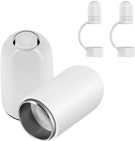 2 Stück Stiftkappen für den Apple Pencil der 1. Generation, Ersatz-Stiftkappen aus Kunststoff mit 2 Anti-Verlust-Anschlüssen aus Silikon, passend für den kapazitiven Apple Pencil der 1. Generation