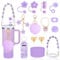 LUOJINYI Stanley Cup Accessories, accessoire stanley cup,stanley quencher accessoire pour Coupe Stanley, Accessoires pour Coupe Stanley 800 ML - 1100 ML (Les Tasses ne Sont Pas Incluses) (Violet)