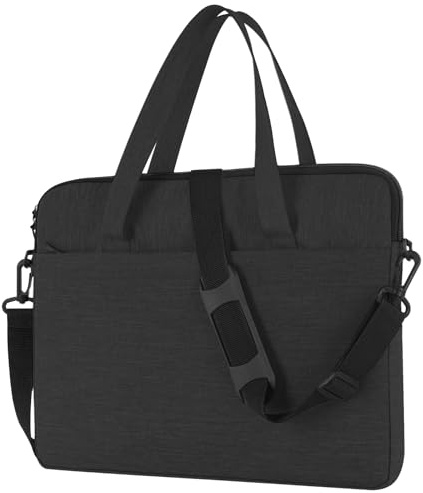 Oddfah 15 Zoll Laptoptasche Laptop Aktentasche für Herren Damen, Laptop Hülle mit Griff, Wasserdicht Stoßfest Laptop Notebook Tasche mit Schultergurt für Reisen, Geschäft, Schule (Schwarz)