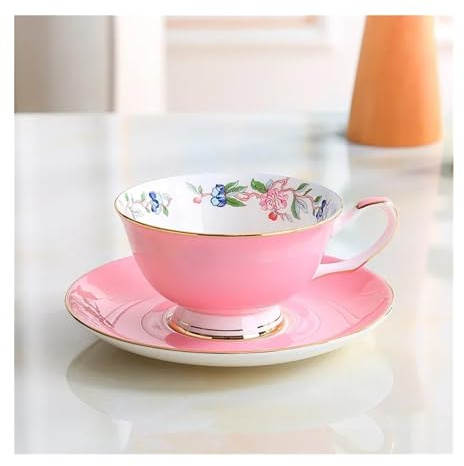 Tea Cup,Cups and Saucers Set 8-Color Pastoral Coffee Cup Set Porcelain Tea Cup Solid Color Ceramic Teapot Set Cafe Mug Cup Teacup Teaset Teaware(1)