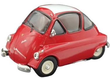 Mini Auto Spielzeug 1/43 Für BMW Egg Iso Isetta 1955 Rot Legierung Automodell Mini Fahrzeug Display Stand Dekoration Wohnkultur