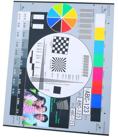 FUNNETOYU Camera Test Card Monitor Calibration Tool Lens Test Drawing Color Calibration Card Lens Focus Adjustment Chart Color Wheel Chart