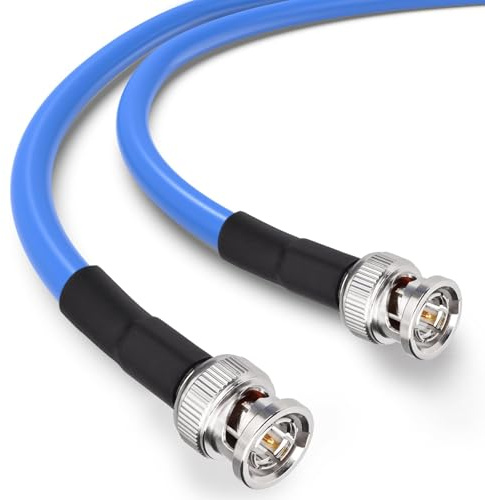 Superbat Cable SDI 3G 6G 12G 50m BNC Macho a Macho 75ohm RG6 Doble Blindaje | 18 AWG, Soportar 12G-SDI (Dual-Link)/ 1080p/ 4K, Grado Radiodifusión, para Monitor/ Convertidor SDI/ Sistema Cámara