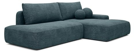Vente-unique - Schlafsofa 5 Daviso - Polyester - blau