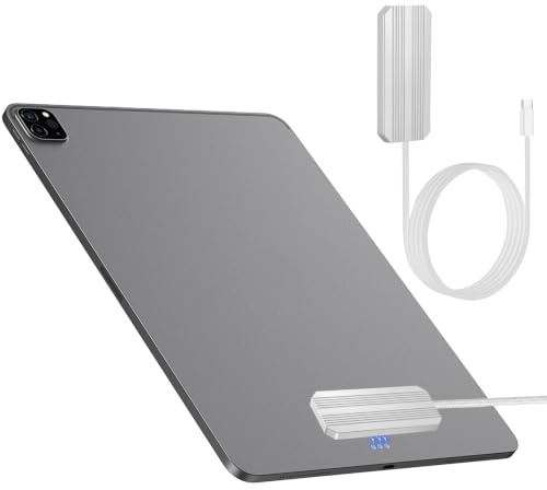 Magnetisches Kabelloses Ladegerät für iPad Pro 11 Zoll & iPad Air 11 Zoll M4/M3/M2, Smart Connector Schnellladegerät 18W mit 2M USB C Kabel, Magnet Ladeadapter für iPad Air 10.9 Zoll 4/5 Gen
