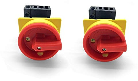ARLI Hauptschalter 25A 4-polig für Fronteinbau IP20 Hauptschalter 230–440 V Schalter für Schaltschrank und Energiezufuhr (2 Stück)
