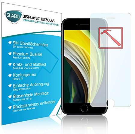 Slabo Premium Panzerglasfolie kompatibel mit iPhone SE 2022 | iPhone SE 2020 | iPhone 8 | iPhone 7 | iPhone 6S | iPhone 6 Panzerfolie Schutzfolie Echtglas Folie Tempered Glass KLAR 9H Hartglas