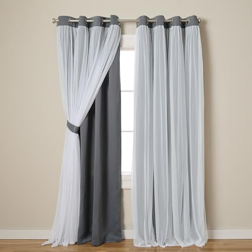 Exclusive Home Curtains Catarina Woven Blackout Grommet Top Panel Pair, Black Pearl, 52x108, 2 Piece