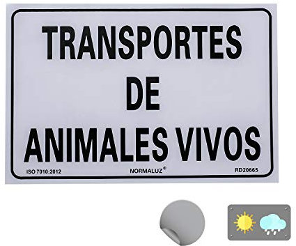 Normaluz RD20665 - Señal Adhesiva Transportes De Animales Vivos Adhesivo de Vinilo 20x30 cm