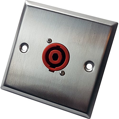 Brushed Steel Speaker Cable Socket/Female Outlet Metal Wall Face Plate – SPKON Solder Connector – Amplifier/Amp, DJ, Mixer, Speakers, Audio, Speakon - Loops