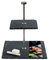 eGenuss 1er-Set 2-stöckige Etagere mit Edelstahl Stange und eckige Schieferplatten modern schwarz | Inklusive Kreide und Schwamm