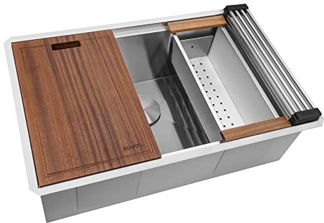 Ruvati 30-inch Workstation Ledge Undermount 16 Gauge Stainless Steel Kitchen Sink Single Bowl - RVH8310