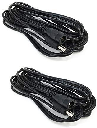 2pcs/Pack schwarz 5m/16.4ft DC Verlängerungskabel Stecker auf Buchse Stecker Verlängerungskabel 2.5mm * 5.5mm Stecker Netzteil, Power Plug Hohlstecker ,Strom verlängerungskabel