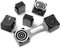 VOLT by Voggenreiter Satellite Shaker Percussion Set 7-teilig Wood-Shaker Instrument (20 x 6 x 4 cm, Click & Play, ergonomischer Handgriff, inkl. Tasche), Schwarz/Silber