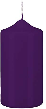 Gelackte Kerzen Stumpenkerzen Klarlack - hochglänzend Violett 15 x 6 cm, 4 Stück, Exclusive besondere Kerzen