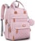 BabbleRoo Baby Changing Bag Backpack, Nappy Changing Back Pack Diaper Bags with Changing Mat & Pacifier Holder for Mom & Dad (Pink)