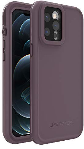 LifeProof iPhone 12 Pro Max FRĒ Series Case - OCEAN VIOLET (BERRY CONSERVE/DUSTY LAVENDER), waterproof IP68, built-in screen protector, port cover protection, snaps to MagSafe