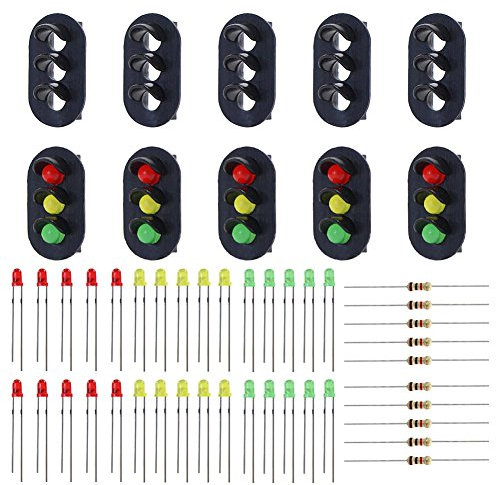 Evemodel 10 STK. Signale LED rot/gelb/grün DIY Ampeln Spur H0 / TT / 00 NEU