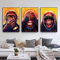 Poster Bilder Bunte Affen Graffiti Leinwand Gemälde Wandkunst Tiere Poster und Drucke Modern Style Bilddekoration -50x70cm / 19.7 x27.6 X3 Kein Rahmen