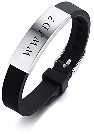 ForeverWill Verstellbares Silikon WWJD Armband von Mädchen Jungen Damen Herren WWJD? was würde Jesus tun Armband Erinnerungsgeschenke für Christen,Single Pack
