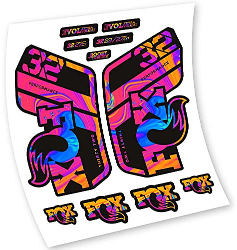 Aufkleber aus Vinyl Fox 32 Performance 2021 (Psychedelic Rainbow)